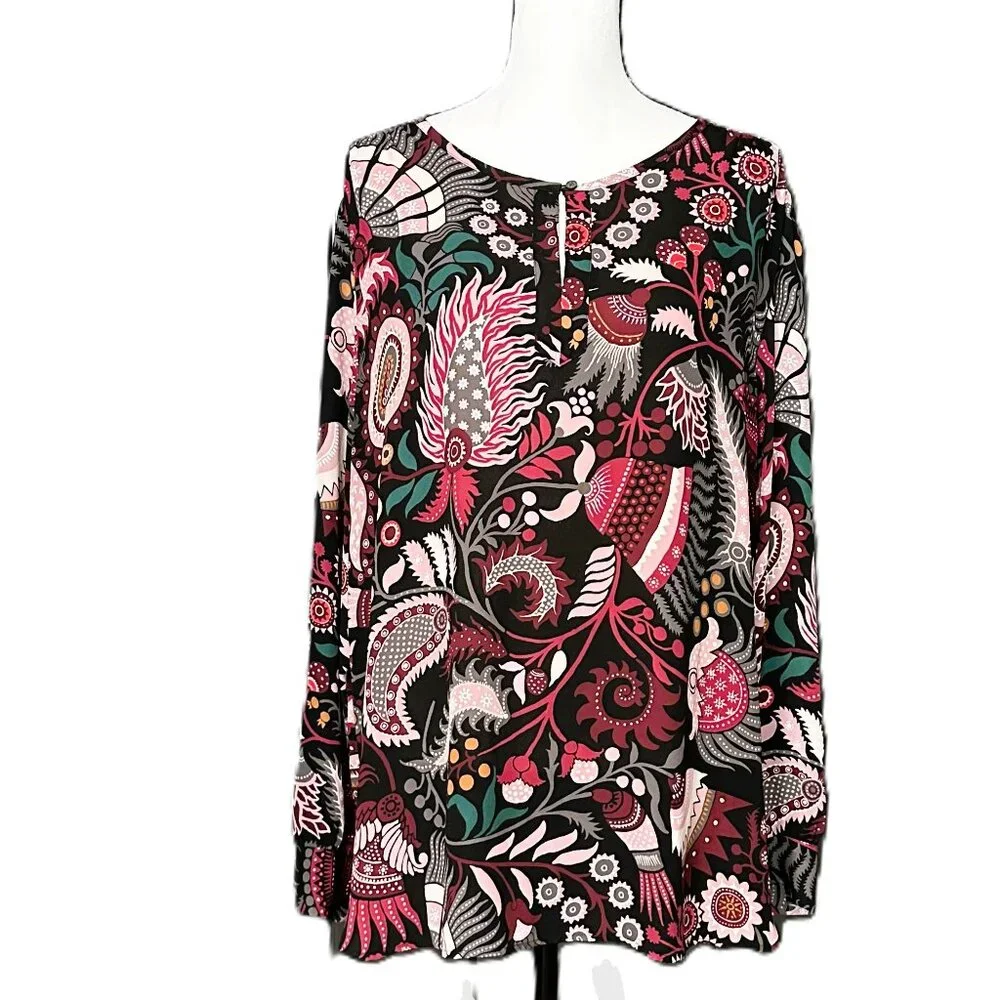 Women's Loft Sheer Long Sleeve Blouse Size XXL Fall Inspired - Picture 1 of 5